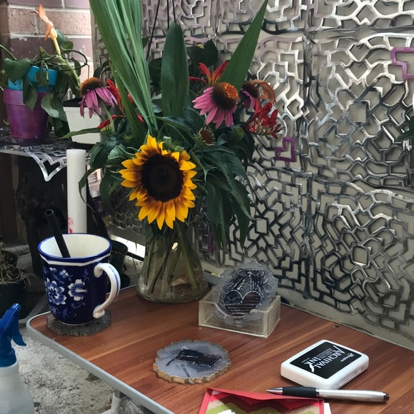 Let’s Celebrate w/ this adorable 4-piece coaster set and stand. Specify colors + - Picture 3 of 15